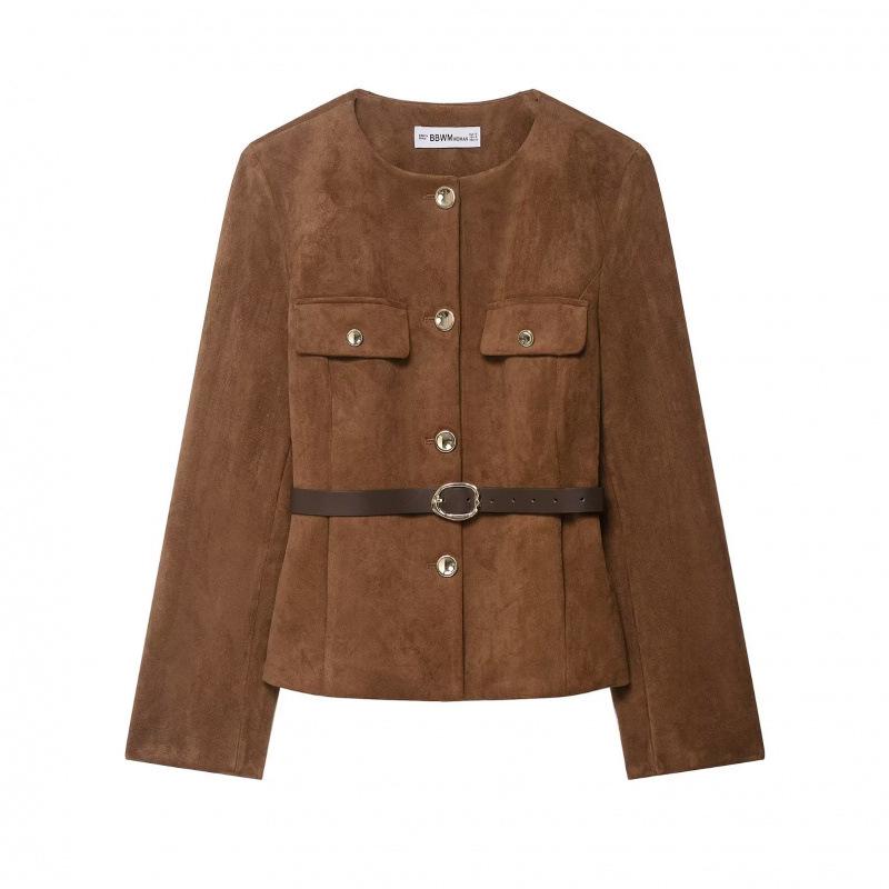 European & American Women s Velvet Belted Suit Jacket - Fashionable with Textured Effect Medium верблюд
European & American Women s Velvet Belted Suit Jacket - Fashionable with Textured Effect Medium верблюд