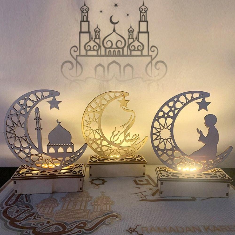 Moon Shape Eid Mubarak Wooden Ornament Exquisite Moon Lamp Night Light Party Decor
Moon Shape Eid Mubarak Wooden Ornament Exquisite Moon Lamp Night Light Party Decor