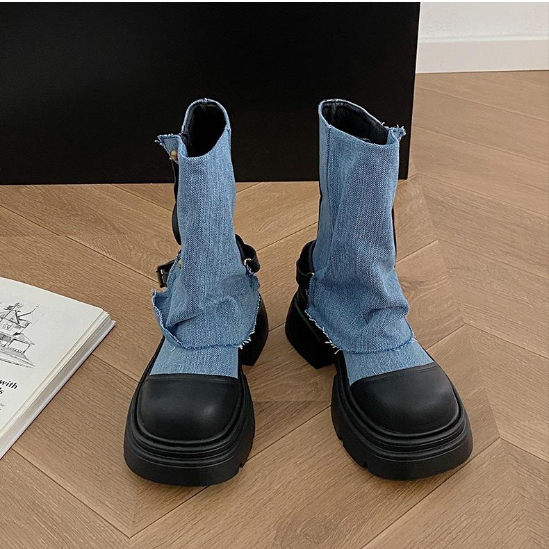 Британская мода черные ботинки Martin в британском стиле на платформе женские летние 2025 новые нишевые короткие ботинки с юбкой на толстом каблуке 40 синий
Британская мода черные ботинки Martin в британском стиле на платформе женские летние 2025 новые нишевые короткие ботинки с юбкой на толстом каблуке 40 синий