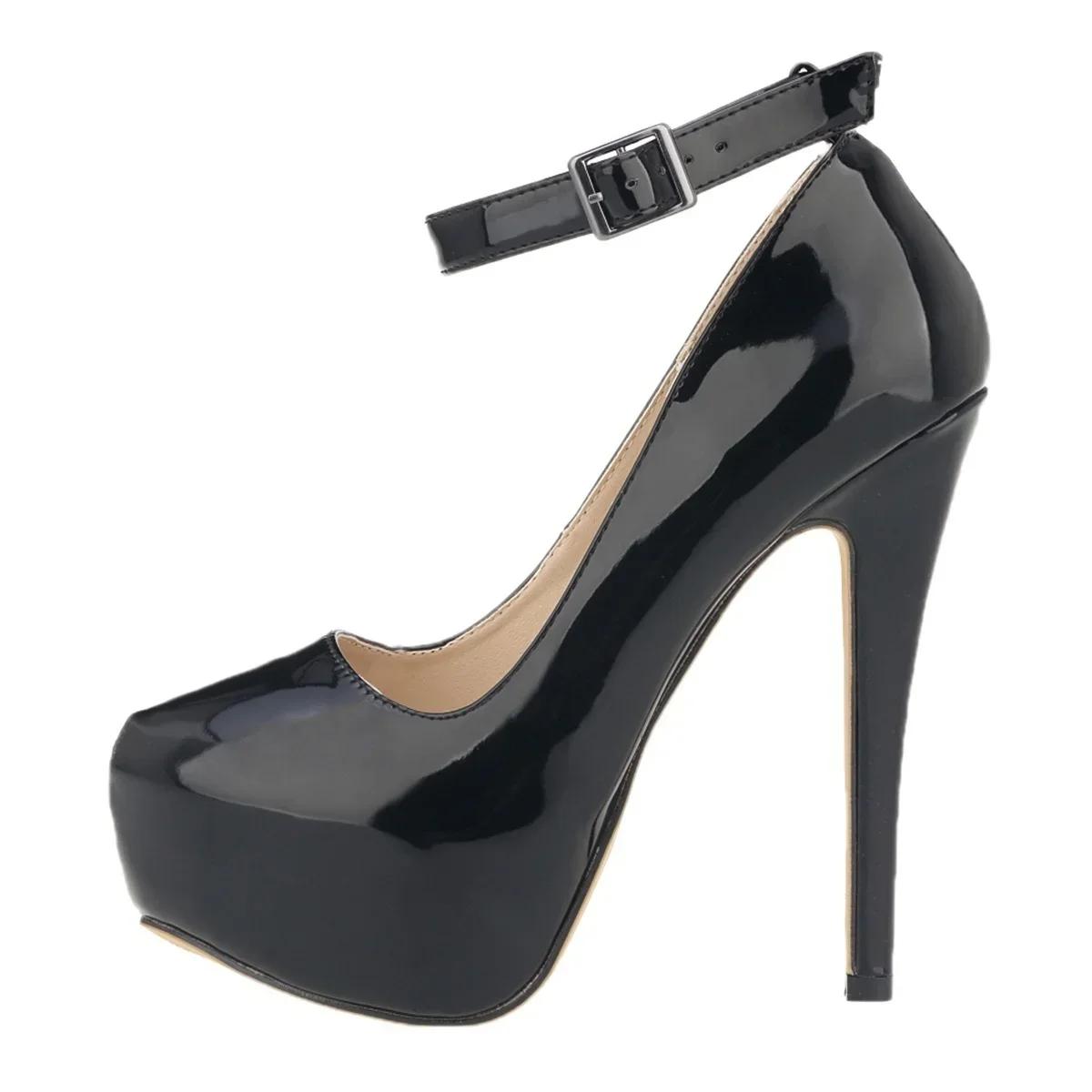 New Women Pumps 14cm Sexy Concise Buckle Supper High Heels Fashion Ankle Strap Patent Leather Red Wedding Shoes Plus Size 35
New Women Pumps 14cm Sexy Concise Buckle Supper High Heels Fashion Ankle Strap Patent Leather Red Wedding Shoes Plus Size 35
