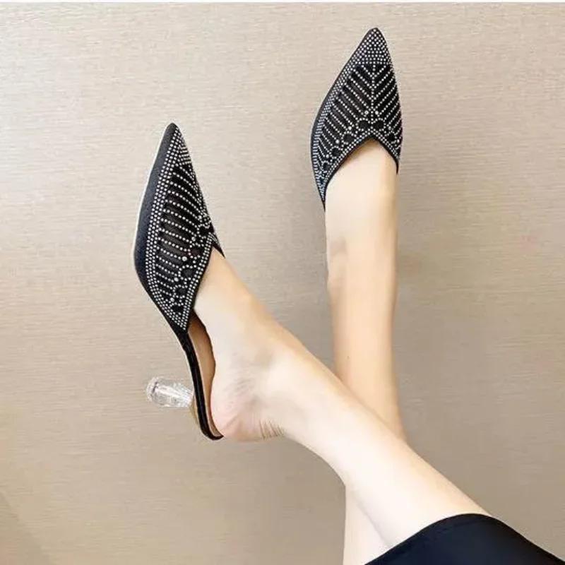 2026 New Hollow Breathable Mesh Woman Thin High Heels Slippers Summer Vintage Square Toe Mules Femme Shoes Pumps Sandals 35 чорний
2026 New Hollow Breathable Mesh Woman Thin High Heels Slippers Summer Vintage Square Toe Mules Femme Shoes Pumps Sandals 35 чорний