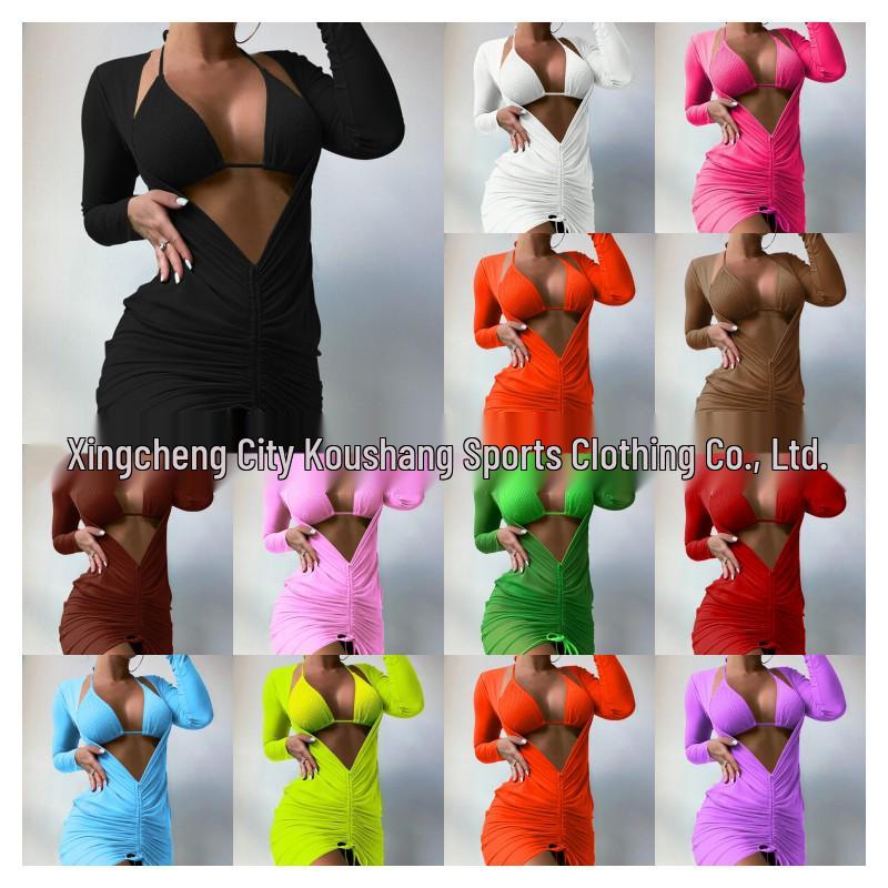 European & American Style Sexy Three-Piece Bikini Set - Women s Split Swimsuit Small чорний
European & American Style Sexy Three-Piece Bikini Set - Women s Split Swimsuit Small чорний