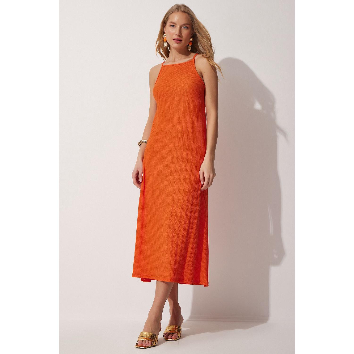 Летнее вязаное платье на бретелях оранжевое
Летнее вязаное платье на бретелях оранжевое