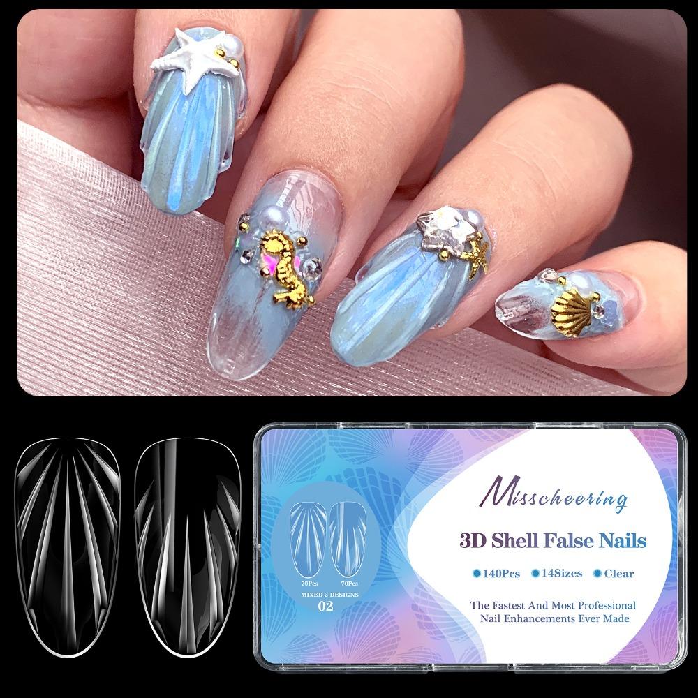 120/140pcs New 3D Shell Shape False Nails Full Cover Press On Nail Tips Acrylic Medium Gel False Nails Salon Home DIY
120/140pcs New 3D Shell Shape False Nails Full Cover Press On Nail Tips Acrylic Medium Gel False Nails Salon Home DIY