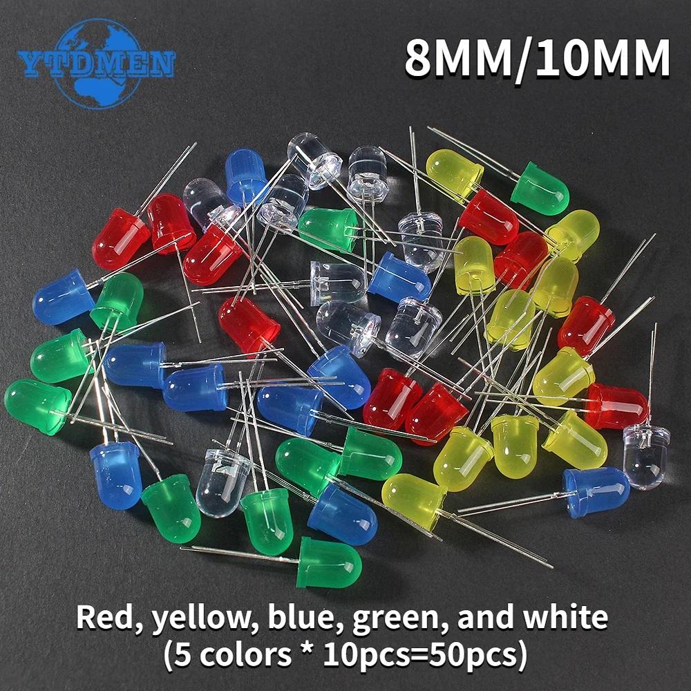 50PCS LED Diode Assorted Kit 8MM 10MM Multi Color DIY LED Light Emitting Diodes F8 F10 Red Green Blue Yellow White 8MM
50PCS LED Diode Assorted Kit 8MM 10MM Multi Color DIY LED Light Emitting Diodes F8 F10 Red Green Blue Yellow White 8MM