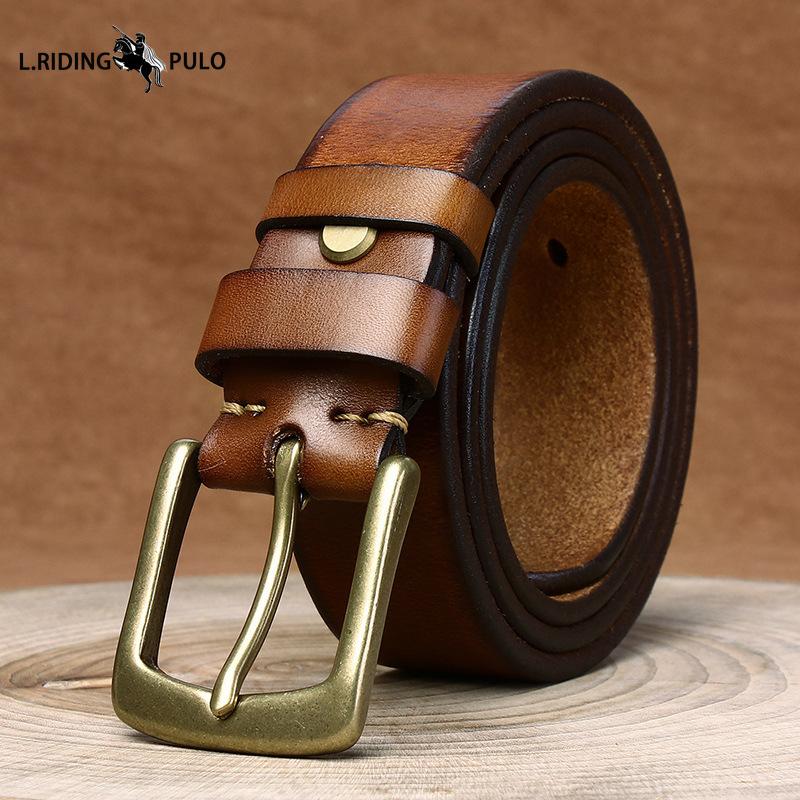 Men s Genuine Leather Belt with Pin Buckle, Retro Pure Copper, Simple and Versatile Jeans Belt 100cm
Men s Genuine Leather Belt with Pin Buckle, Retro Pure Copper, Simple and Versatile Jeans Belt 100cm