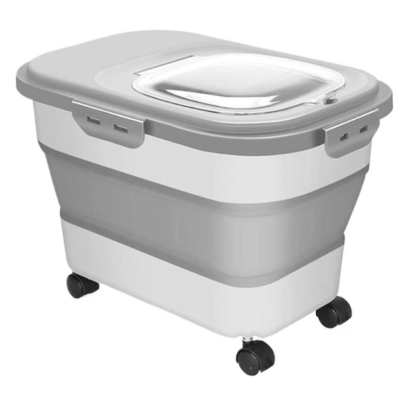 Large Dog Food Container Foldable Puppy Dog Food Storage Bucket Wheel Dogs Treats Storage Pets Animal Stackable Dry Food Boxes сірий
Large Dog Food Container Foldable Puppy Dog Food Storage Bucket Wheel Dogs Treats Storage Pets Animal Stackable Dry Food Boxes сірий