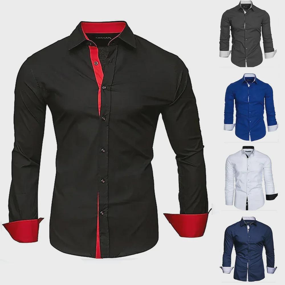 European and American Men s Colorblock Lapel Long Sleeve Shirt - Youth Large Size Extra Large білий
European and American Men s Colorblock Lapel Long Sleeve Shirt - Youth Large Size Extra Large білий