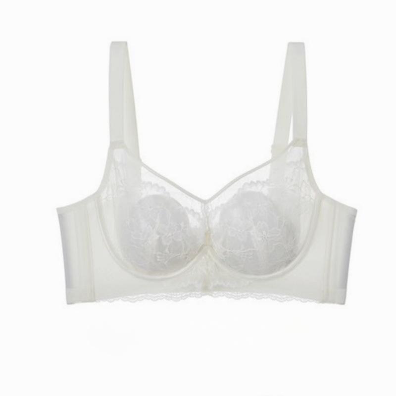 Бюстгальтер с косточками и эффектом пуш-ап с кристальными чашками в виде кроличьих ушек для регулировки размера большой груди 90/40C белый