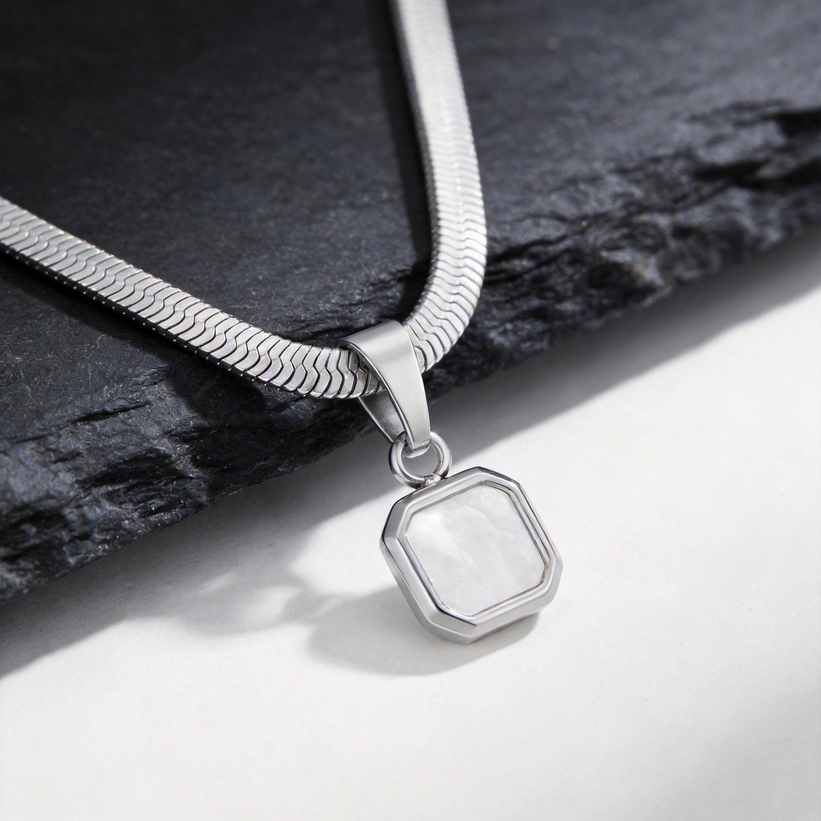Vnox Geometric Square Natural Stone Pendant Necklace for Men, Gold Silver Color Stainless Steel Blade Chain, Trendy Jewelry Gift 60-65cm
Vnox Geometric Square Natural Stone Pendant Necklace for Men, Gold Silver Color Stainless Steel Blade Chain, Trendy Jewelry Gift 60-65cm