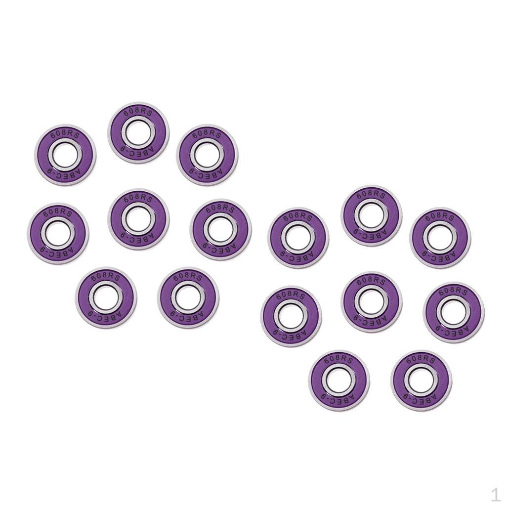 16 штук Бесфрикционные подшипники ABEC 9 для скейтборда, роликовых коньков, фиолетовые
16 штук Бесфрикционные подшипники ABEC 9 для скейтборда, роликовых коньков, фиолетовые