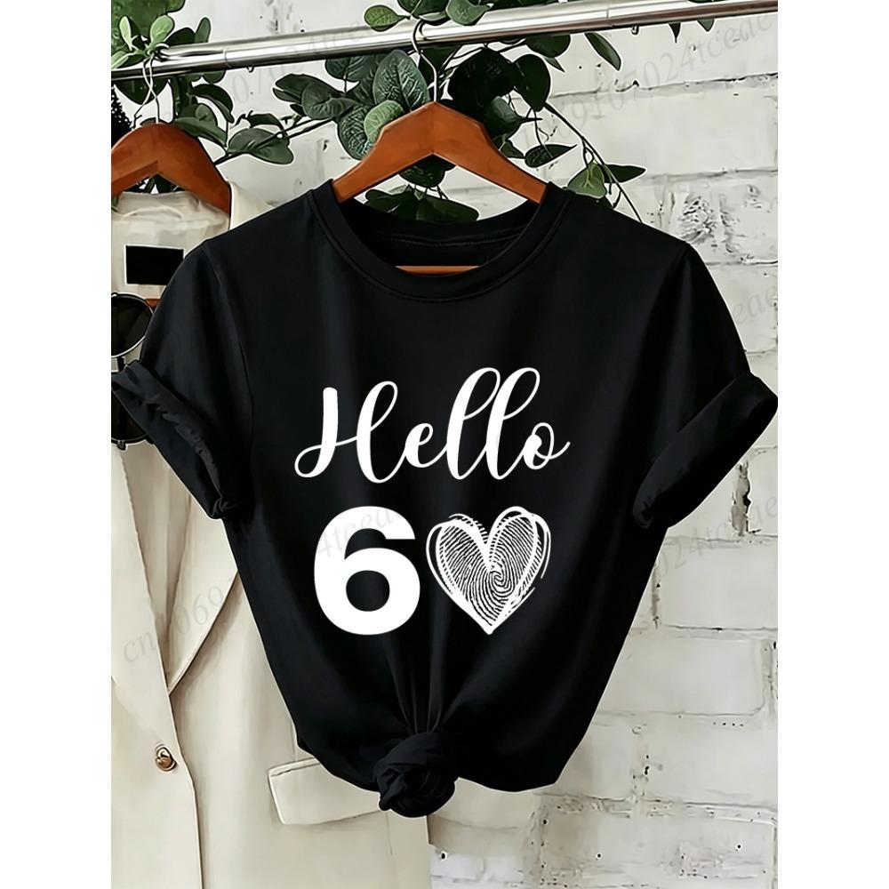 Hello 60 Heart Queen T Shirt Women Clothing 60th Birthday Graphic Print T-Shirts Short Sleeve Casual Birthday Party Tee Tops M
Hello 60 Heart Queen T Shirt Women Clothing 60th Birthday Graphic Print T-Shirts Short Sleeve Casual Birthday Party Tee Tops M