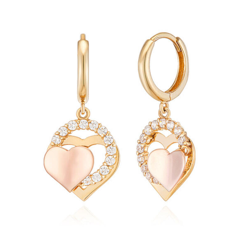 14K Gold Earrings One-Touch Ring Double Heart BS01008E Combi
14K Gold Earrings One-Touch Ring Double Heart BS01008E Combi
