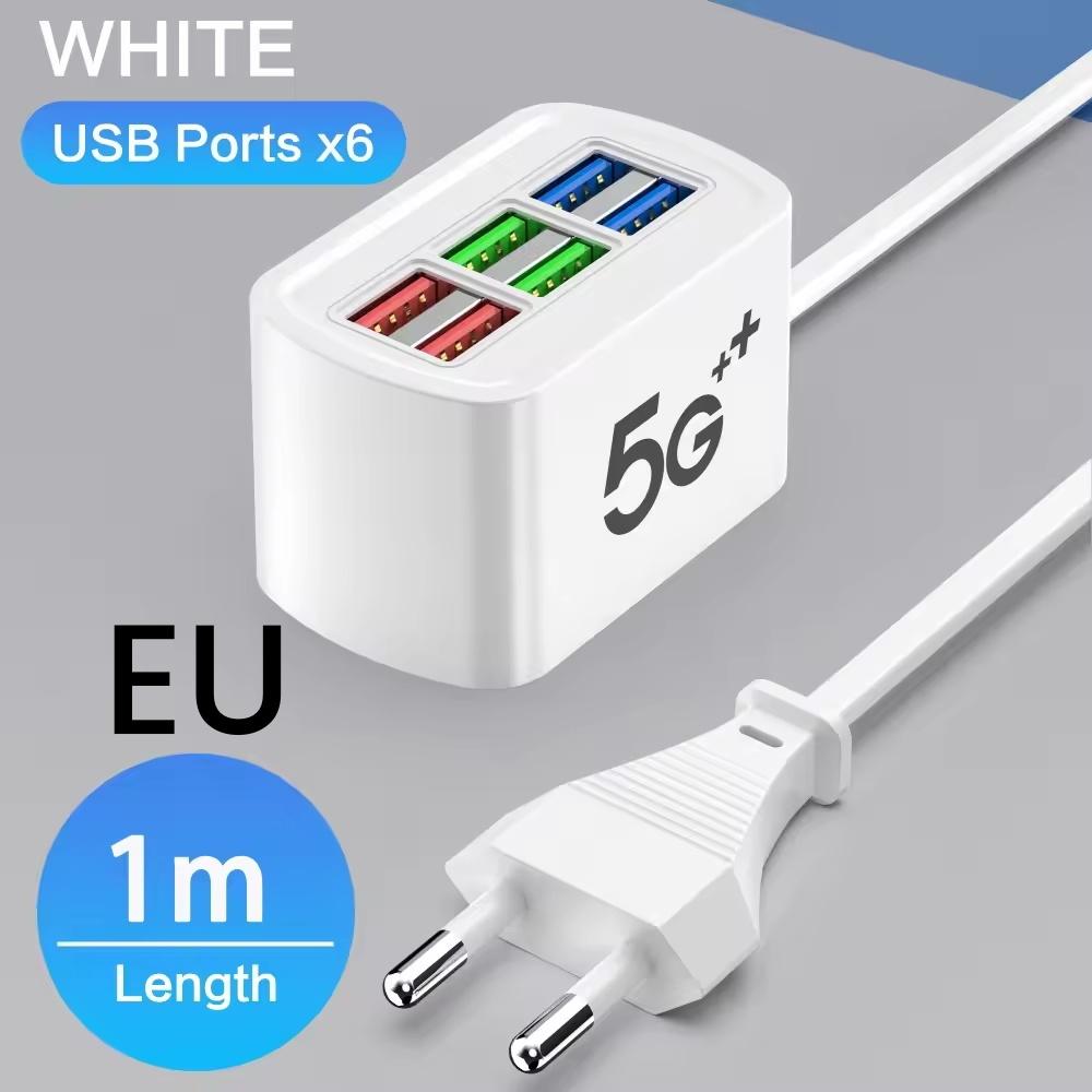 A power strip charger with 6 USB ports, equipped with both European and American plugs, capable of charging mobile phones EU
A power strip charger with 6 USB ports, equipped with both European and American plugs, capable of charging mobile phones EU