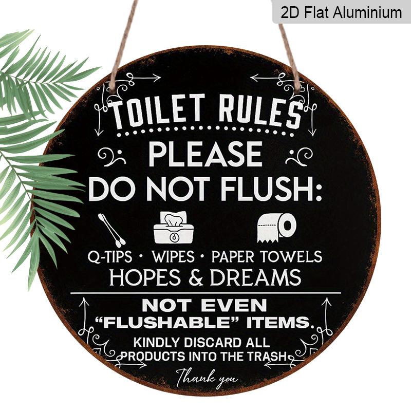2D Flat, 1pc 7.87*7.87 Inch Round French Aluminum Sign, Vintage Decorative Plaque about Bathroom Rules , Do Not Flush Decorative Sign, Suitable 1pc
2D Flat, 1pc 7.87*7.87 Inch Round French Aluminum Sign, Vintage Decorative Plaque about Bathroom Rules , Do Not Flush Decorative Sign, Suitable 1pc