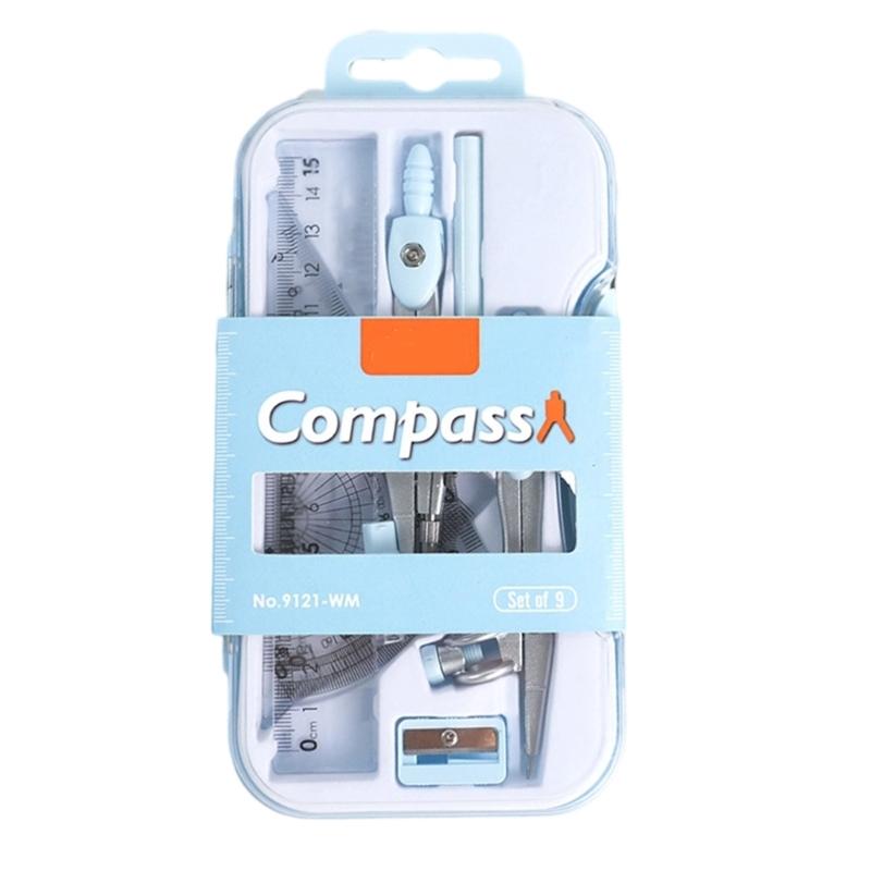 Полные пластиковые наборы геометрии с 9 основными инструментами, включая циркуль и линейки для точного технического черчения синий
Полные пластиковые наборы геометрии с 9 основными инструментами, включая циркуль и линейки для точного технического черчения синий