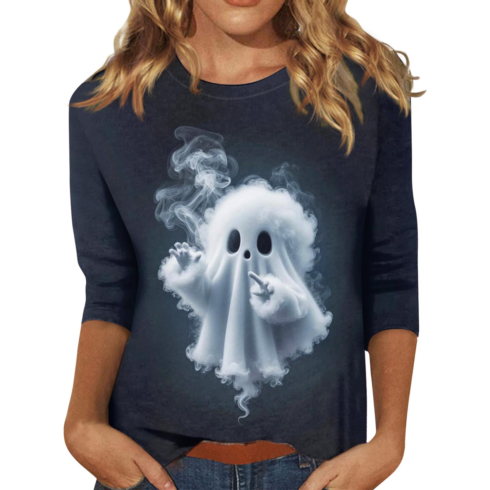 Топы с рукавами 3/4 для женщин, футболка, повседневные топы с принтом, футболка, пуловер с круглым вырезом, блузка S
Топы с рукавами 3/4 для женщин, футболка, повседневные топы с принтом, футболка, пуловер с круглым вырезом, блузка S