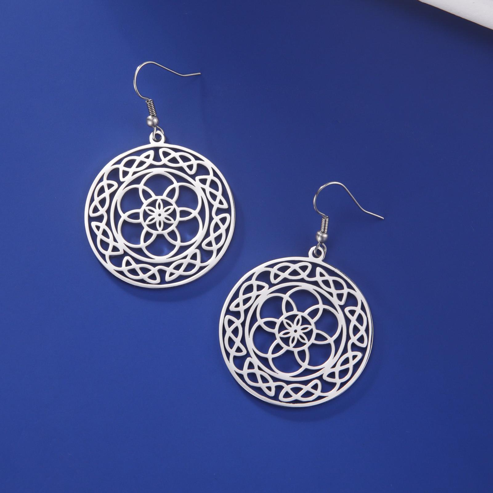 Flower of Life Sacred Geometry Earrings Stainless Steel Mandala Drop Earrings for Women Supernatural Protection Amulet Jewelry
Flower of Life Sacred Geometry Earrings Stainless Steel Mandala Drop Earrings for Women Supernatural Protection Amulet Jewelry