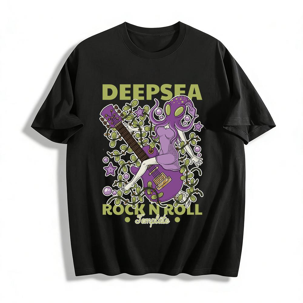 Deep Sea Octopus Rock Guitar Print T-shirt Cool Marine Theme Unisex Casual Top Pure cotton T-shirt XXS
Deep Sea Octopus Rock Guitar Print T-shirt Cool Marine Theme Unisex Casual Top Pure cotton T-shirt XXS