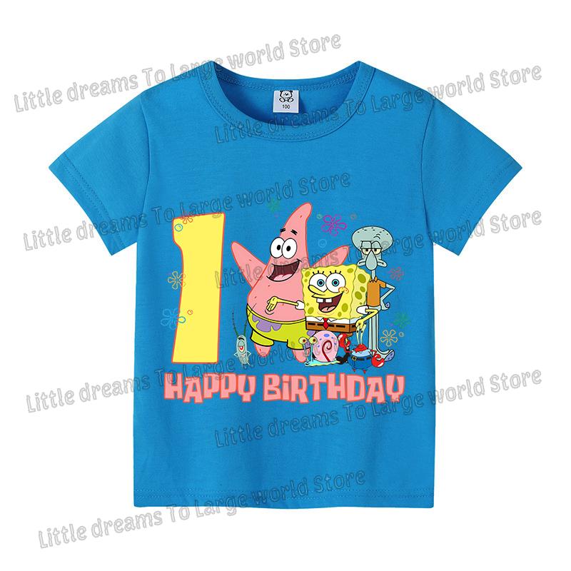 SpongeBobs Children Birthday Number Clothes Boys Girls Cotton T-shirt Short Sleeve Kids Clothes Cartoon Summer Toddler Tops Tee 120
SpongeBobs Children Birthday Number Clothes Boys Girls Cotton T-shirt Short Sleeve Kids Clothes Cartoon Summer Toddler Tops Tee 120