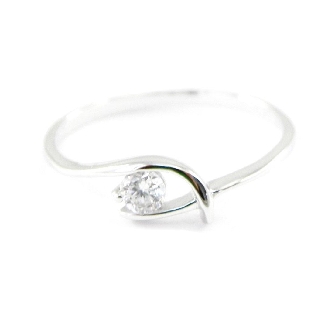 Белое серебряное кольцо Hug 
Белое серебряное кольцо Hug