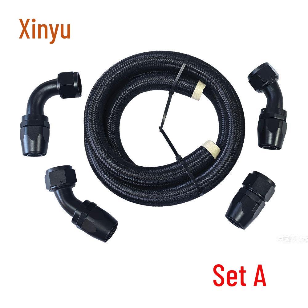 AN16 Black Braided Rubber Hose Adapter: 90° Elbow, 45° & Straight Fittings
AN16 Black Braided Rubber Hose Adapter: 90° Elbow, 45° & Straight Fittings