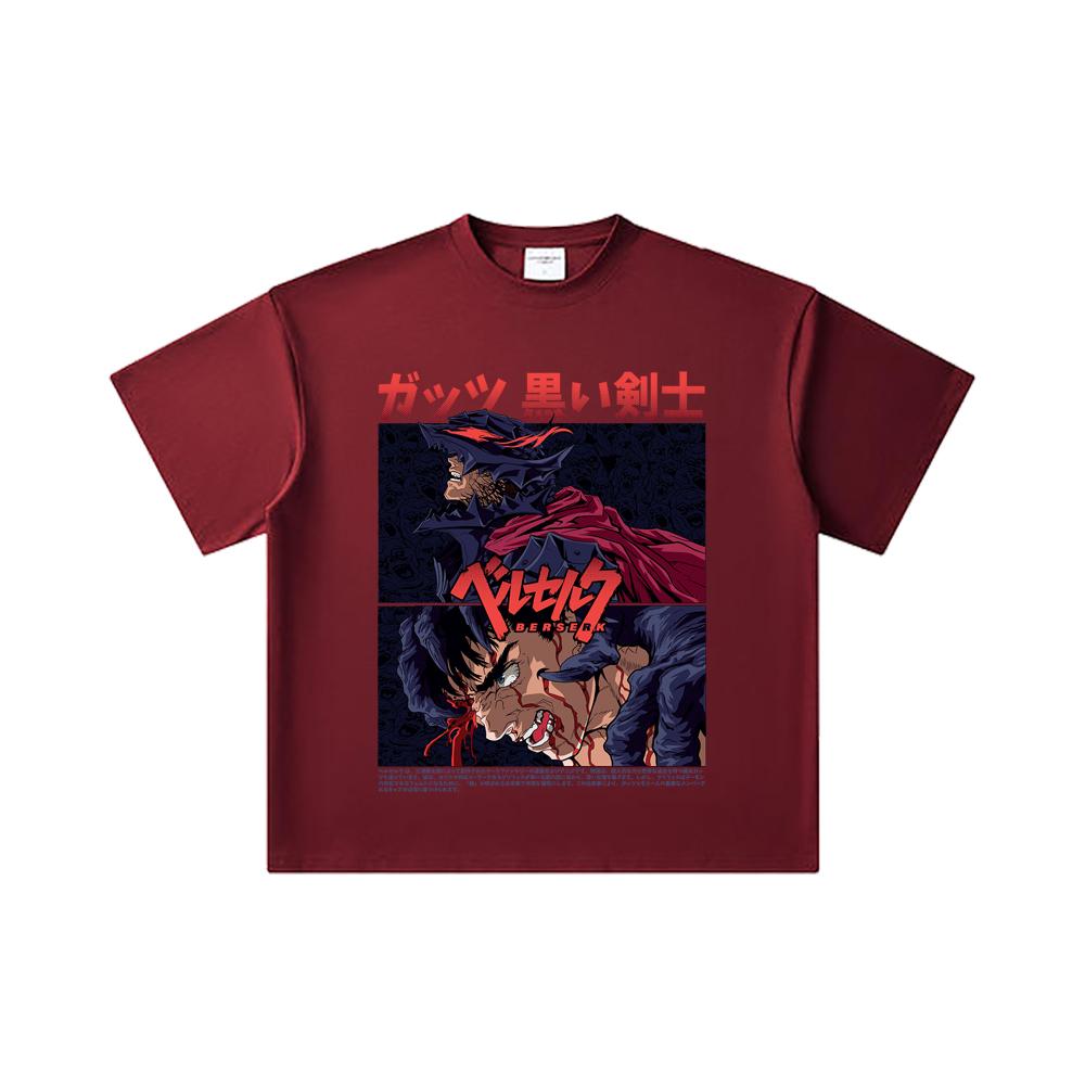 260 GSM Double Yarn 32 Count 100% Cotton Berserk V5 Print Unisex Heavy Cotton T Shirt 2XL вина червоного кольору
260 GSM Double Yarn 32 Count 100% Cotton Berserk V5 Print Unisex Heavy Cotton T Shirt 2XL вина червоного кольору