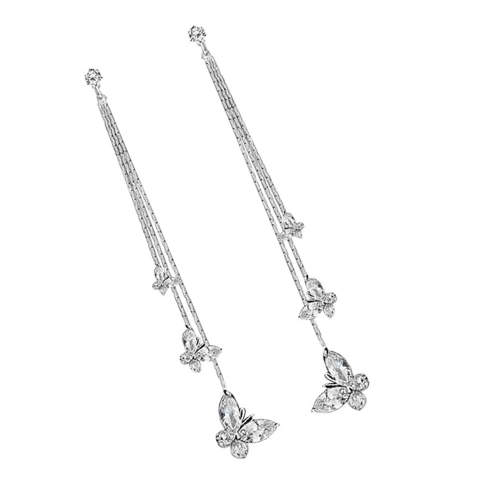 Sparkling Three Crystal Butterfly Tassels Earrings Long Dangling Zinc Alloy Jewelry For Evening Outfit Accessories
Sparkling Three Crystal Butterfly Tassels Earrings Long Dangling Zinc Alloy Jewelry For Evening Outfit Accessories