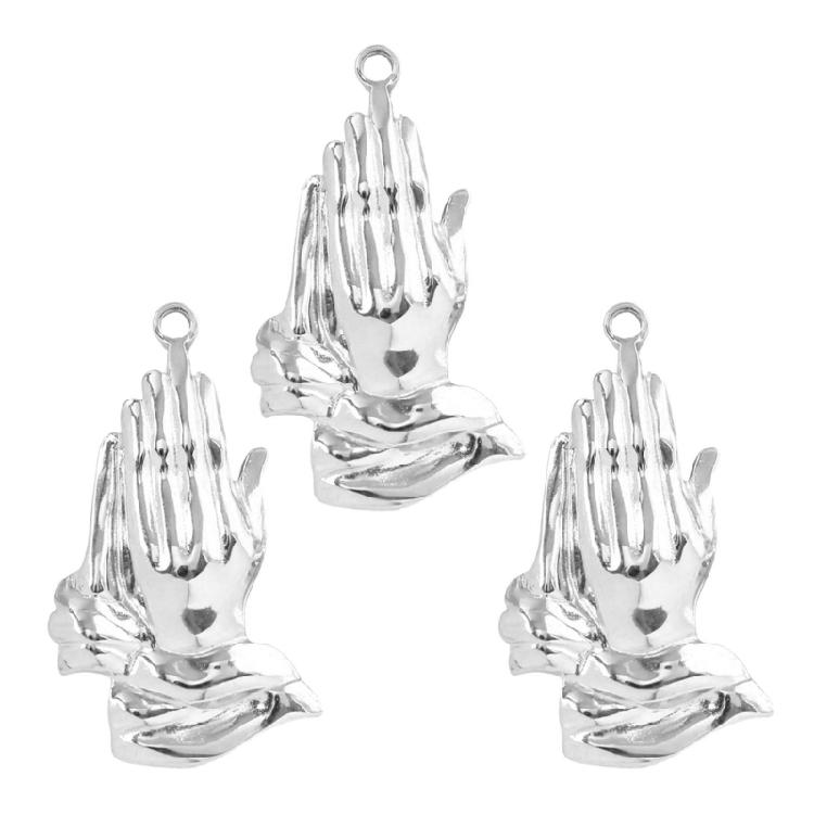 3Pcs Stainless Steel Pendants Praying Hand Charm for Handmade Jewelry Projects Religious Necklace Components 1 срібний
3Pcs Stainless Steel Pendants Praying Hand Charm for Handmade Jewelry Projects Religious Necklace Components 1 срібний