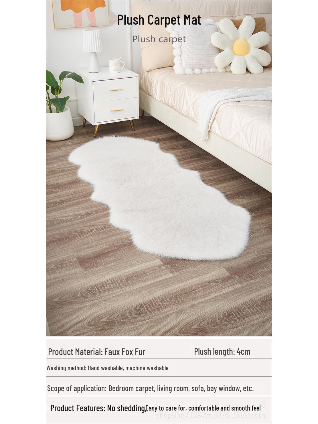 Cream Faux Fur Irregular Rug: Non-slip Plush Mat for Bedroom or Living Room. 60x120cm серый
Cream Faux Fur Irregular Rug: Non-slip Plush Mat for Bedroom or Living Room. 60x120cm серый