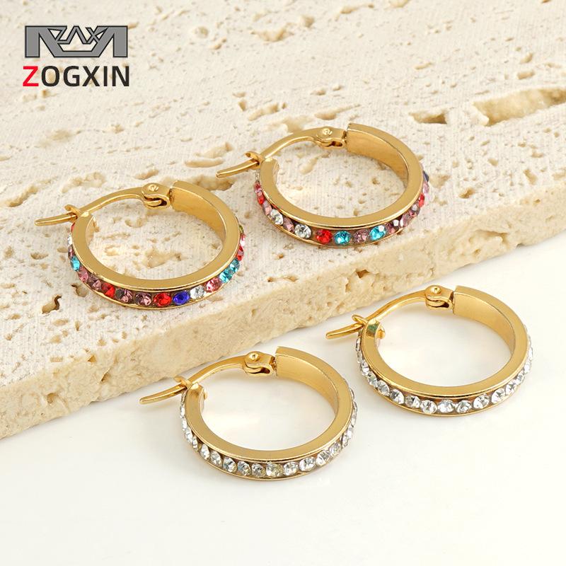 18K Gold Stainless Steel Round Diamond Ear Cuffs - European & American Fashion Women s Earrings
18K Gold Stainless Steel Round Diamond Ear Cuffs - European & American Fashion Women s Earrings