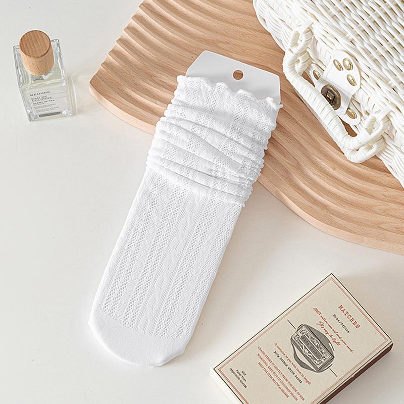 Summer Socks for Women Retro Lace Flower Mesh Transparent Lolita Cute Sweet Thin Socks Breathable Comfortable Stockings One Size білий
Summer Socks for Women Retro Lace Flower Mesh Transparent Lolita Cute Sweet Thin Socks Breathable Comfortable Stockings One Size білий