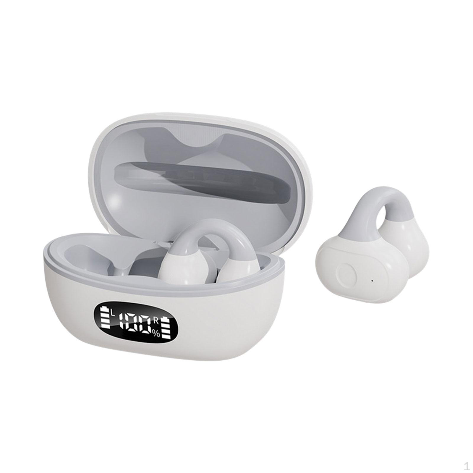 Clip on Open Ear Headphones Headset Sturdy ,LED Display, Ergonomic, 5.3 Stereo Earbuds White Gray
Clip on Open Ear Headphones Headset Sturdy ,LED Display, Ergonomic, 5.3 Stereo Earbuds White Gray