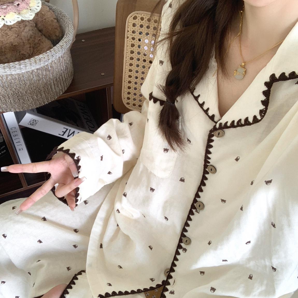 Korean Striped Floral Lace Pajama Set for Women - Cute and Loose Home Wear for Spring & Autumn XL (115-135 jin)
Korean Striped Floral Lace Pajama Set for Women - Cute and Loose Home Wear for Spring & Autumn XL (115-135 jin)