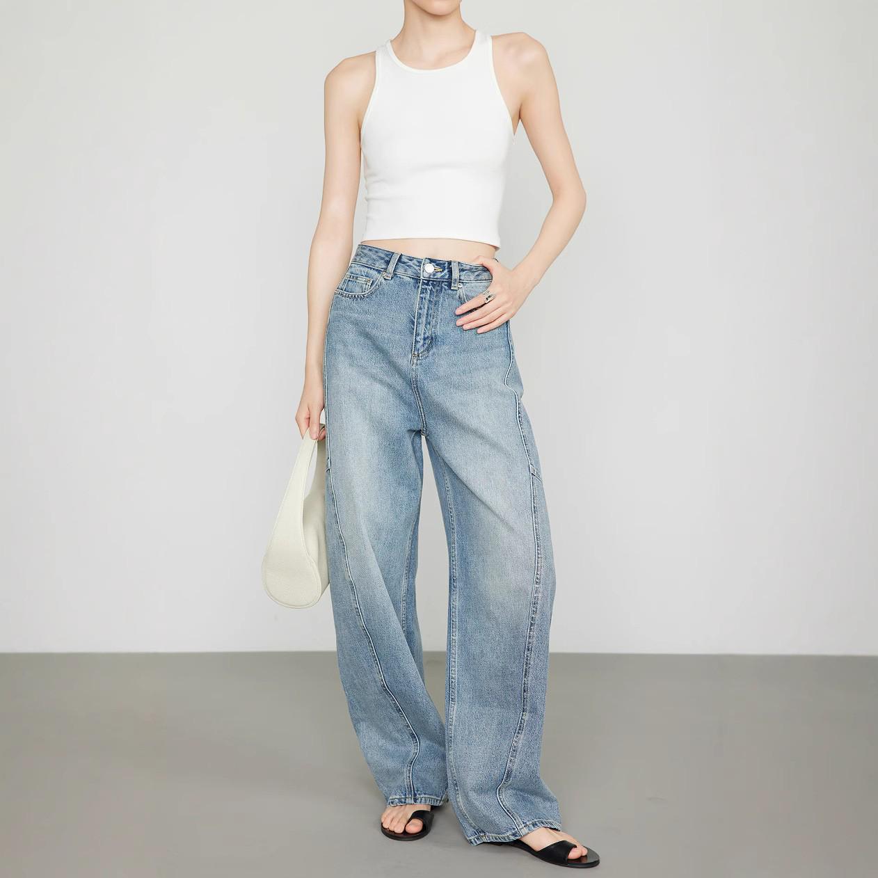 G2046 Women s Versatile Southeast Asian Wide-Leg Jeans - Curved Scimitar Style with Elegant Denim Chic L (Recommended 115-130 jin) світло-синій колір
G2046 Women s Versatile Southeast Asian Wide-Leg Jeans - Curved Scimitar Style with Elegant Denim Chic L (Recommended 115-130 jin) світло-синій колір