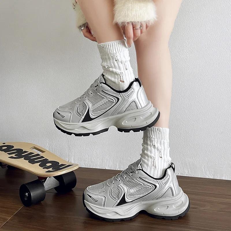 Fashion Women s Sneaker Anti-slip Breathable Lace Up Women Shoes Color Matching Four Seasons Mesh Surface Light Women s Sports Shoes 36 серебряный
Fashion Women s Sneaker Anti-slip Breathable Lace Up Women Shoes Color Matching Four Seasons Mesh Surface Light Women s Sports Shoes 36 серебряный
