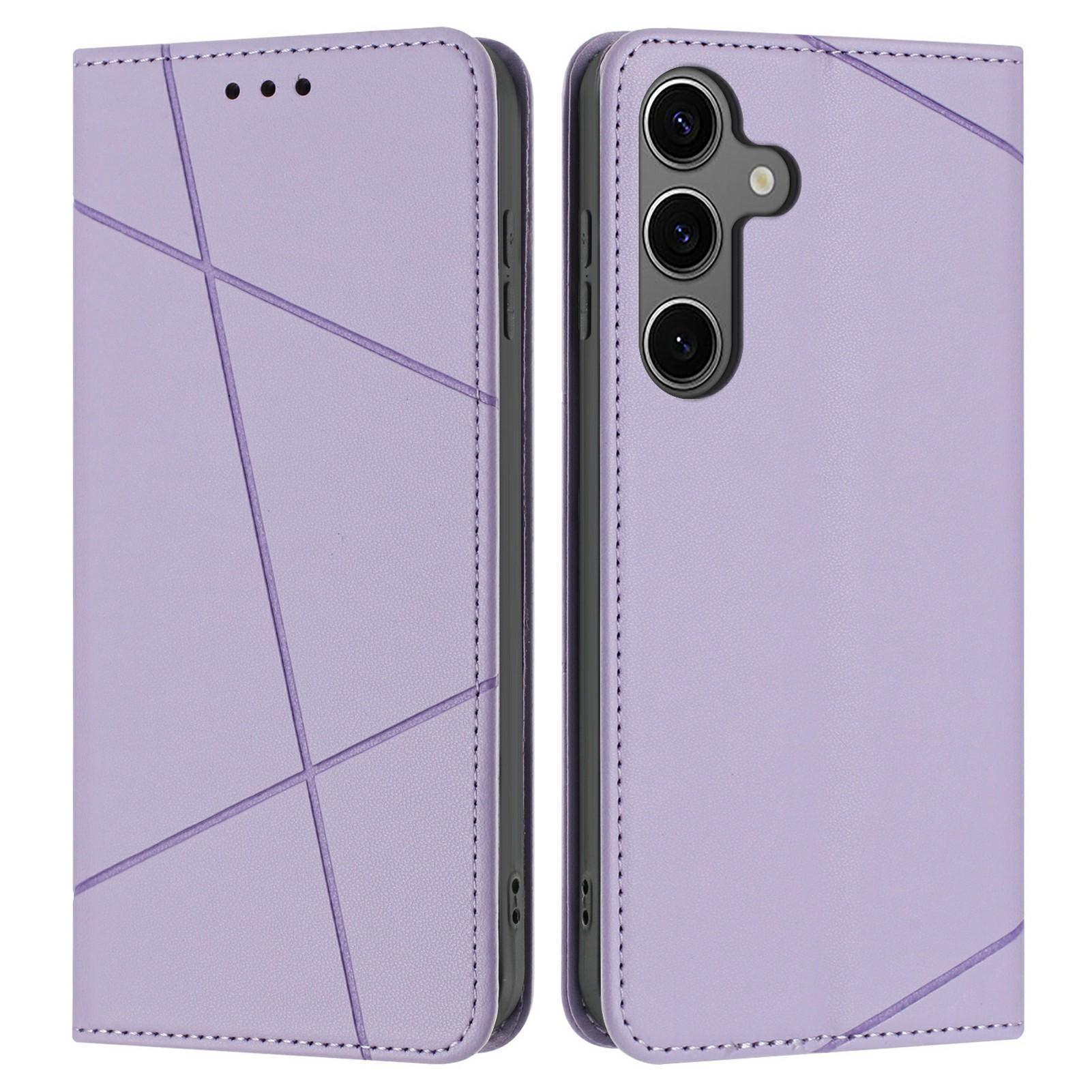 For Samsung Galaxy S25/S24 Wallet Case Line Imprinted Leather Stand Phone Cover with Wrist Strap Purple
For Samsung Galaxy S25/S24 Wallet Case Line Imprinted Leather Stand Phone Cover with Wrist Strap Purple