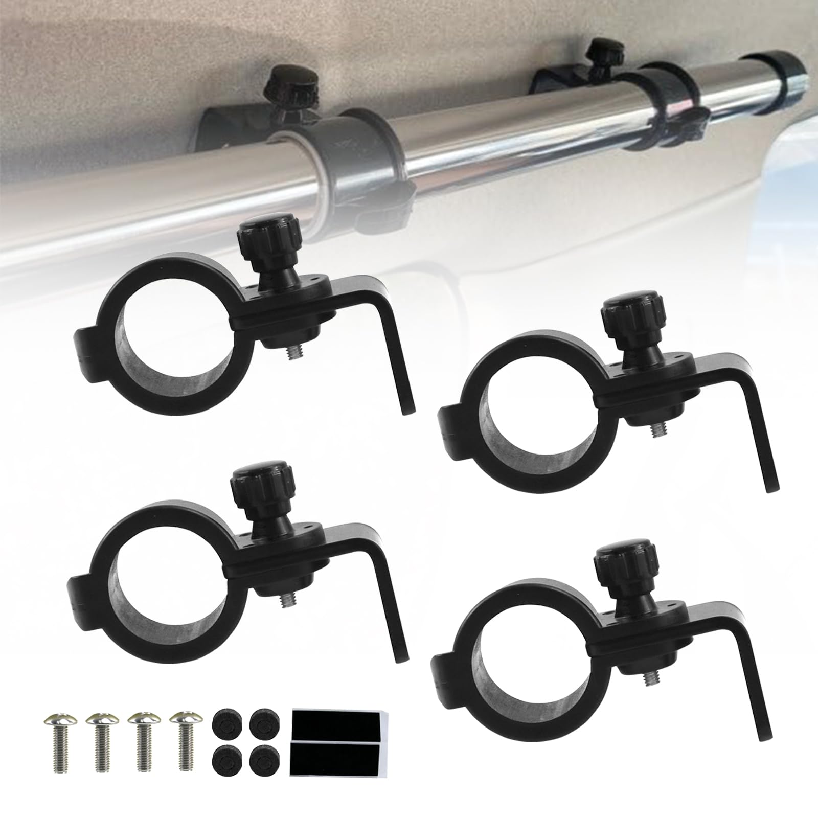 Jeyaic Set of 4 side bar assist grip holders for in-car storage | In-car carrier bar accessories | Surfboard/rod holder for sleeping in the car |
Jeyaic Set of 4 side bar assist grip holders for in-car storage | In-car carrier bar accessories | Surfboard/rod holder for sleeping in the car |