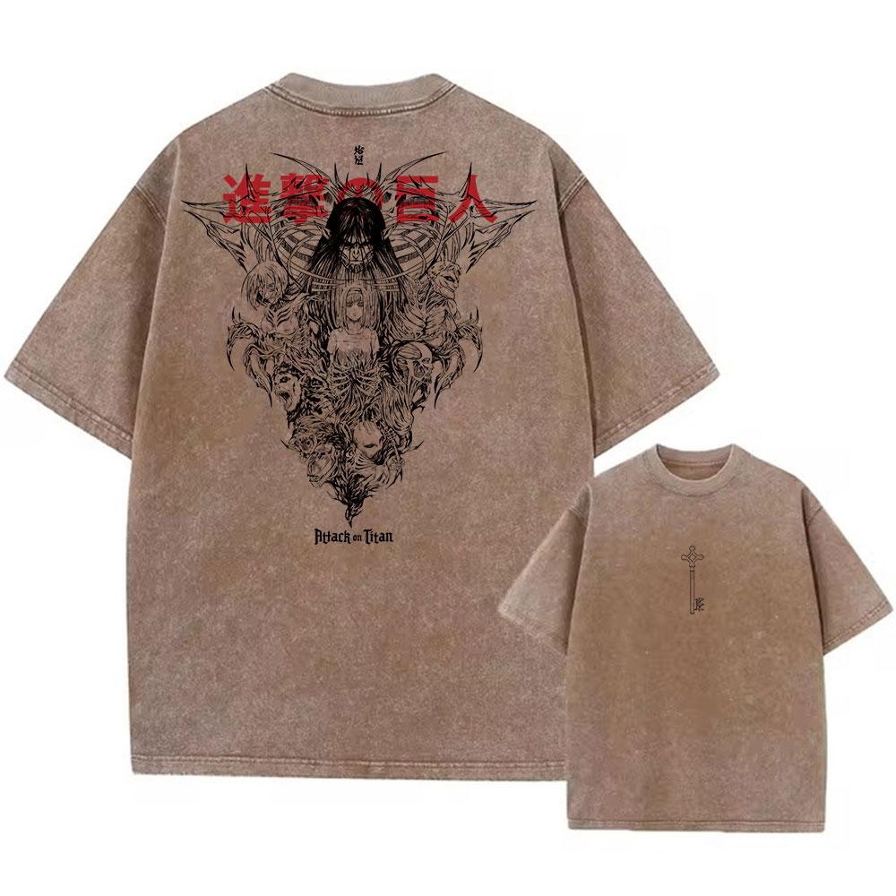 2025 Anime Attack on Titan Tshirts Vintage Washed T Shirt Harajuku Oversize Cotton Tee Cotton Fashion Streetwear Unisex Top S
2025 Anime Attack on Titan Tshirts Vintage Washed T Shirt Harajuku Oversize Cotton Tee Cotton Fashion Streetwear Unisex Top S