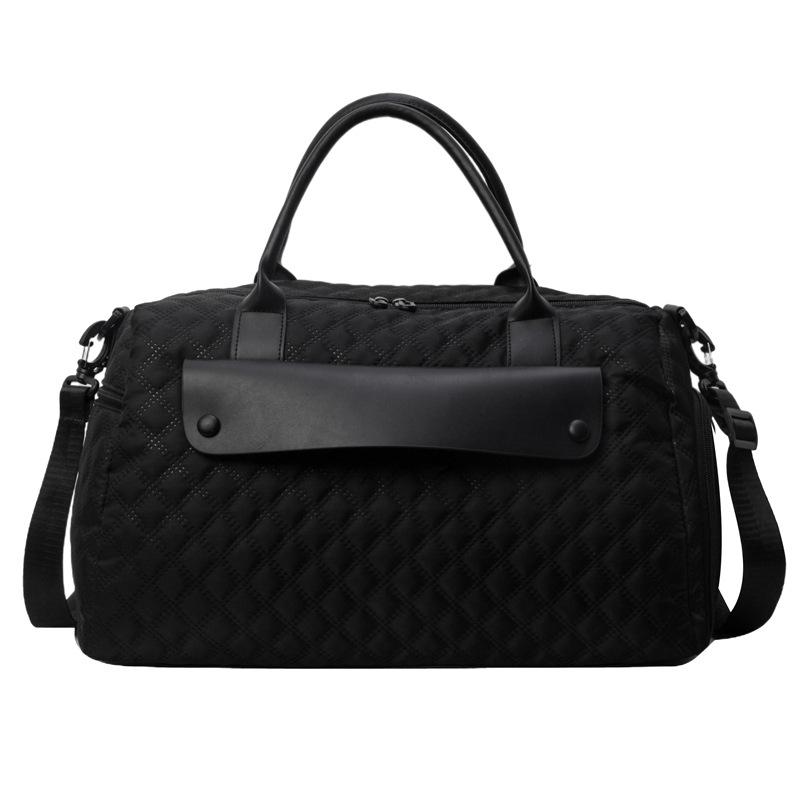 Краткосрочная командировка Большая вместимость Сумка для хранения обуви Сумка для ручной клади Разделение сухого и мокрого Спортивная сумка для спортзала Контрастная дорожная сумка чёрный