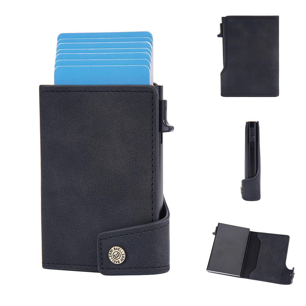 Мужской держатель для карт с блокировкой RFID, винтажный всплывающий держатель для карт, простой короткий кошелек, модный чехол для карт из искусственной кожи чёрный
Мужской держатель для карт с блокировкой RFID, винтажный всплывающий держатель для карт, простой короткий кошелек, модный чехол для карт из искусственной кожи чёрный