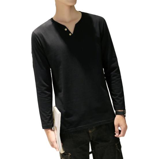 Мужской весенне-осенний топ с V-образным вырезом, свободный чистый цвет, пуловер с длинными рукавами, средней длины, простой стиль, пуговицы, мягкая повседневная дышащая мужская футболка, мужская повседневная одежда M чёрный
Мужской весенне-осенний топ с V-образным вырезом, свободный чистый цвет, пуловер с длинными рукавами, средней длины, простой стиль, пуговицы, мягкая повседневная дышащая мужская футболка, мужская повседневная одежда M чёрный