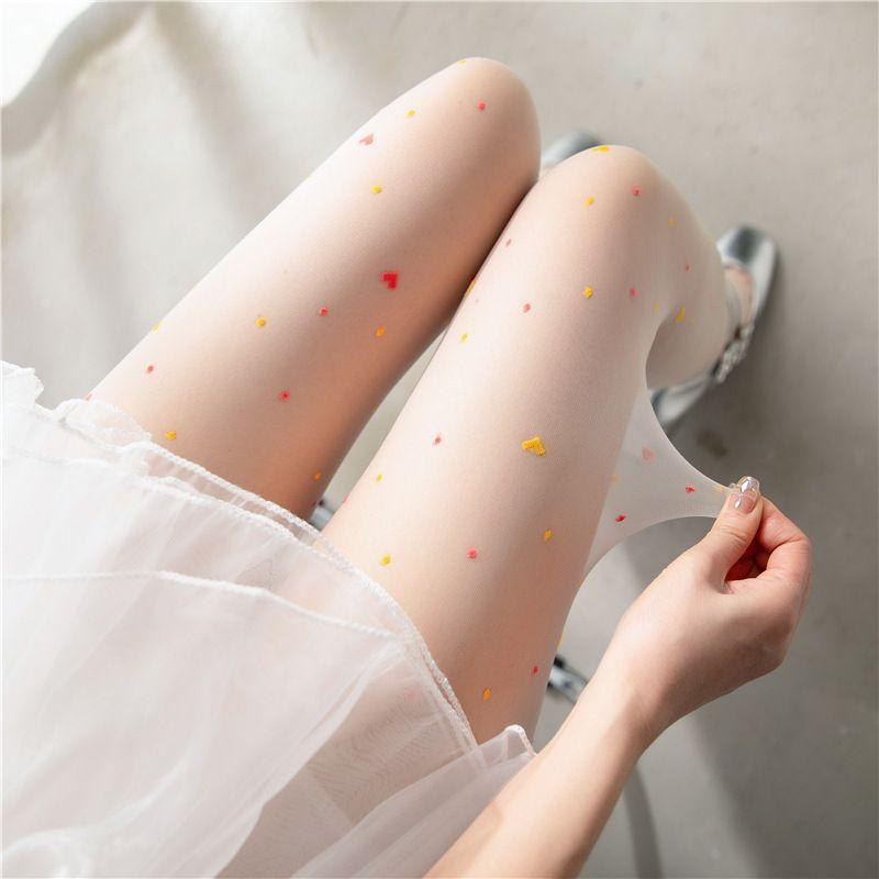 Japanese Style Colorful Love Heart Pantyhose White Stockings for Women Summer Sexy Ultra-thin Black Silk French Jacquard Bottoming Socks One Size
Japanese Style Colorful Love Heart Pantyhose White Stockings for Women Summer Sexy Ultra-thin Black Silk French Jacquard Bottoming Socks One Size