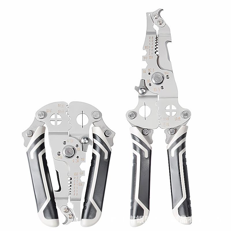 Portable Tong Foldable Crimper Cable Cutter Automatic Wire Stripper Multifunctional Stripping Crimping Pliers Terminal Hand Tool
Portable Tong Foldable Crimper Cable Cutter Automatic Wire Stripper Multifunctional Stripping Crimping Pliers Terminal Hand Tool
