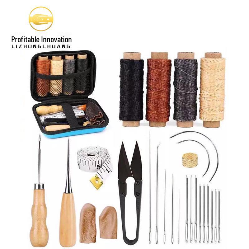 Набор инструментов для ручного шитья из кожи, 28 предметов 28-piece set чёрный 
Набор инструментов для ручного шитья из кожи, 28 предметов 28-piece set чёрный