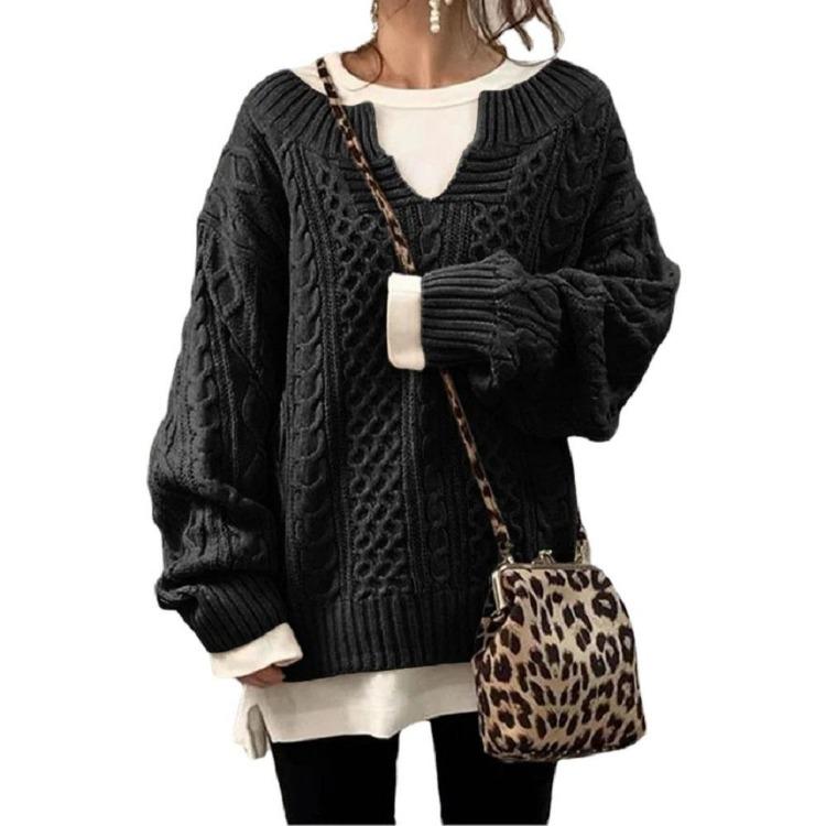 Casual Loose V-neck Knitted Sweaters Long Sleeve Women Jumpers for Ladies Autumn Winter Pullovers S чёрный
Casual Loose V-neck Knitted Sweaters Long Sleeve Women Jumpers for Ladies Autumn Winter Pullovers S чёрный