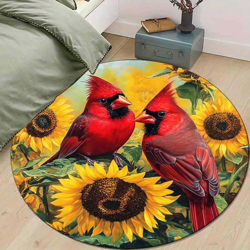 Vibrant Red Cardinals & Sunflowers Round Area Rug - Non-Slip Polyester Carpet for Living Room, Bedroom, or Home Decor, Crystal Velvet, Natur 80cm
Vibrant Red Cardinals & Sunflowers Round Area Rug - Non-Slip Polyester Carpet for Living Room, Bedroom, or Home Decor, Crystal Velvet, Natur 80cm