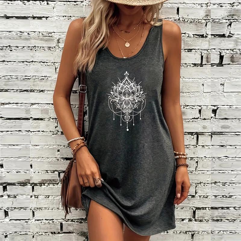 Women s Lotus Flower Printed Sleeveless Round Neck Dress Loose Soft and Comfortable Plus Size Dress XS чорний
Women s Lotus Flower Printed Sleeveless Round Neck Dress Loose Soft and Comfortable Plus Size Dress XS чорний