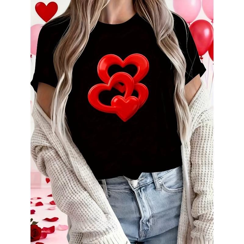 European size Heart Pattern Printed T-Shirt | Elegant Short-Sleeve Round Neck Casual Top for Spring/Summer, Women S Apparel 4XL чорний
European size Heart Pattern Printed T-Shirt | Elegant Short-Sleeve Round Neck Casual Top for Spring/Summer, Women S Apparel 4XL чорний