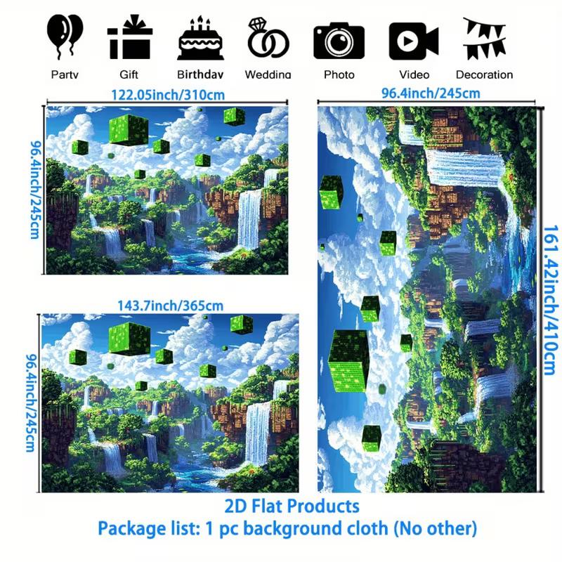 2D Pixel Game World Tapestry, Waterfall Landscape Background Cloth 47.2x31.5inch/120*80cm
2D Pixel Game World Tapestry, Waterfall Landscape Background Cloth 47.2x31.5inch/120*80cm